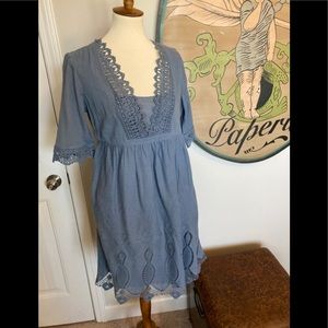 Embroidered dress fully lined. NWOT Never worn